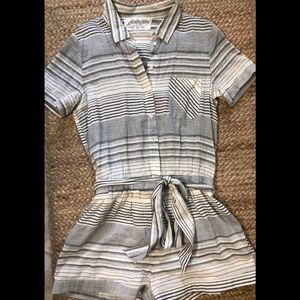 Sadie Sage Striped Tie Waist Romper